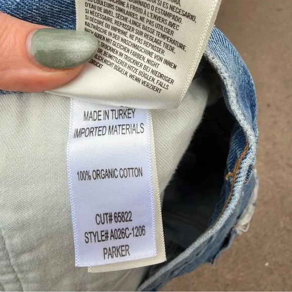 Agolde Frayed Parker Hem Blue Jean Shorts Size 31 - Picture 8 of 9